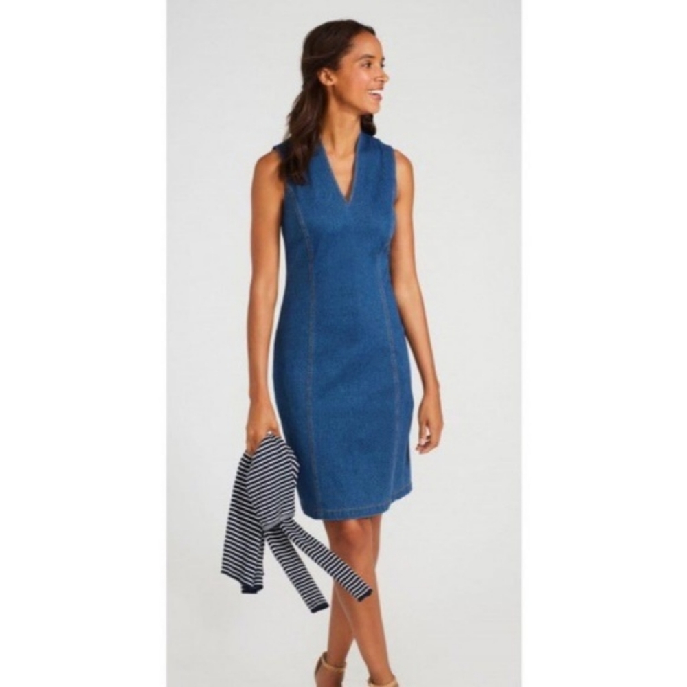 J. McLaughlin Sleeveless Blue Denim Bodycon Dress